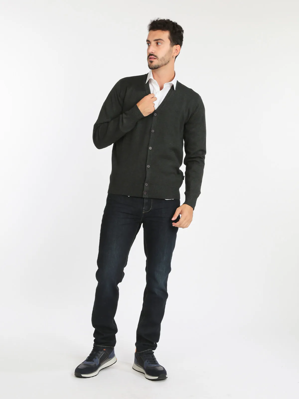Coveri Moving Cardigan homme en maille avec boutons