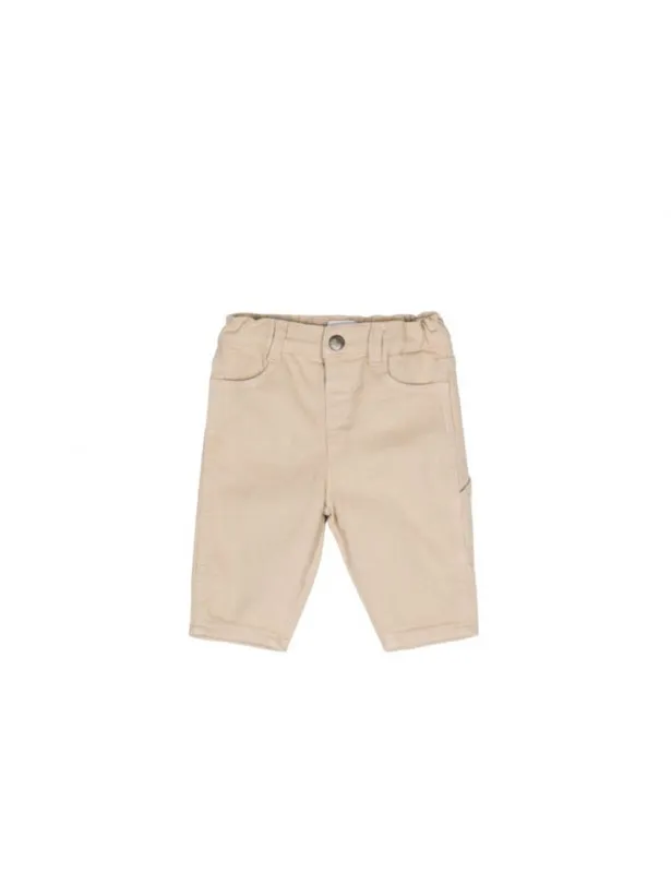 EMPORIO ARMANI     Jeans beige con dettagli logo Armani in metallo