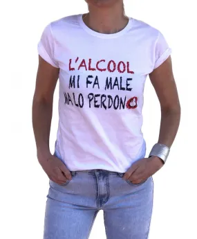T-shirt divertenti - Alcool mi fa male ma lo perdono